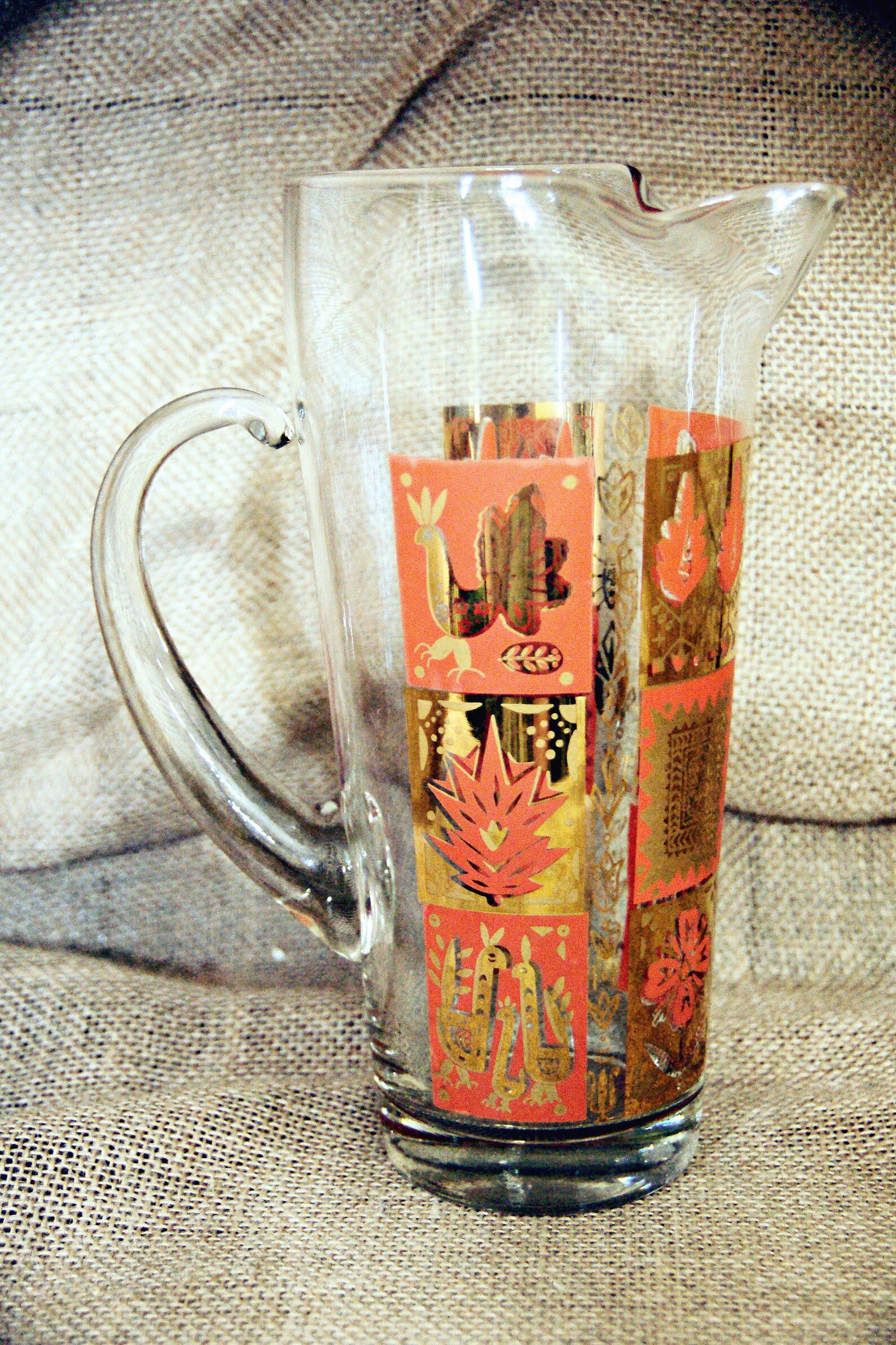 Funky MCM Martini Set Pitcher 6 Glasses Purple Green Etsy