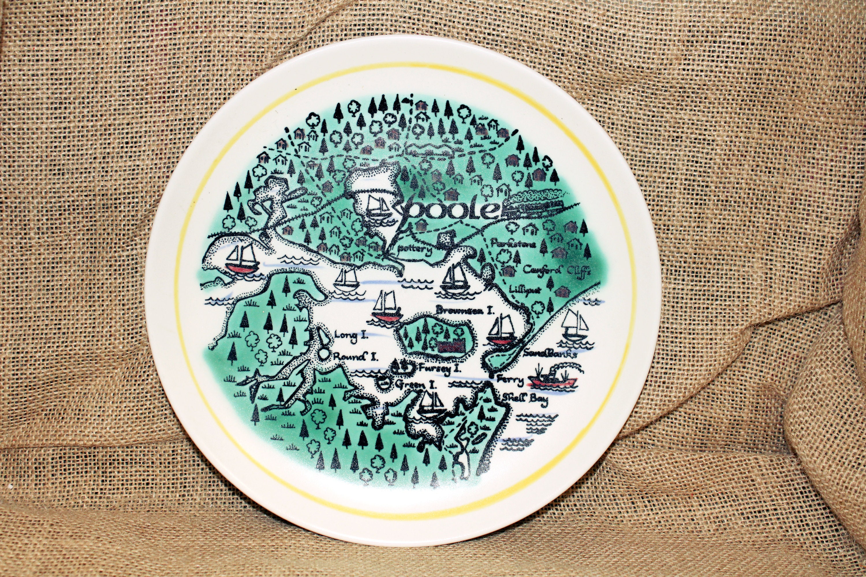 Poole Pottery　オードブルプレート　皿　ハンドペイント Poole Pottery - Etsy
