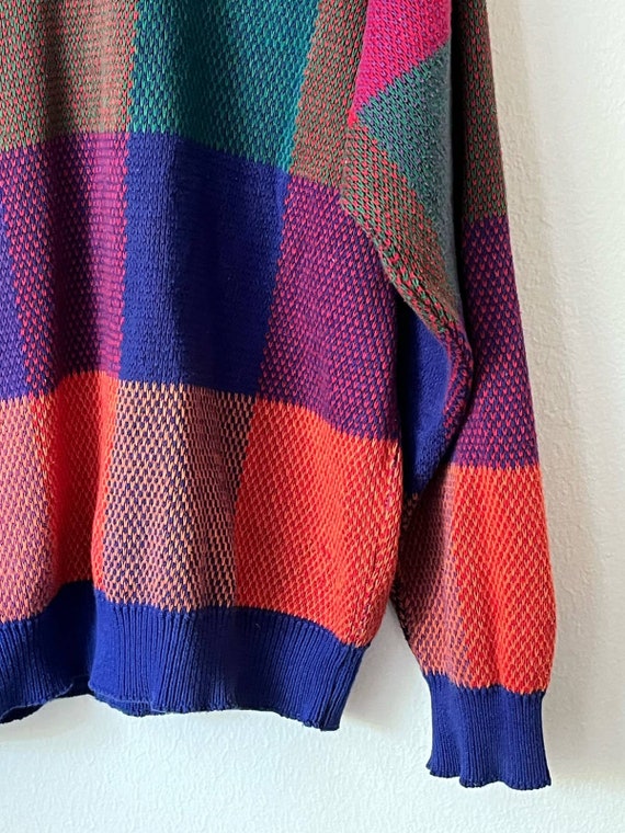 80s kid colorful abstract box pullover unisex swe… - image 4