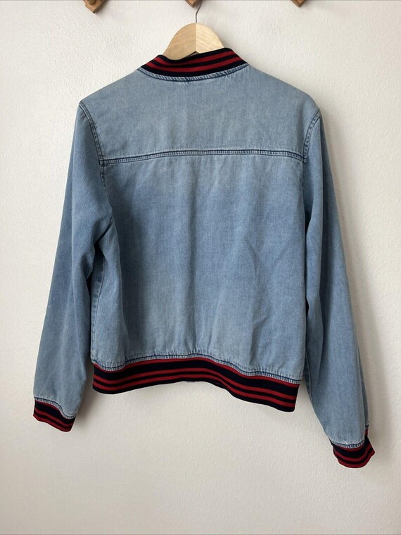 Vtg Chambray Denim Baseball Bomber Jacket Full Zip Womens Fits S L Etsy UK
