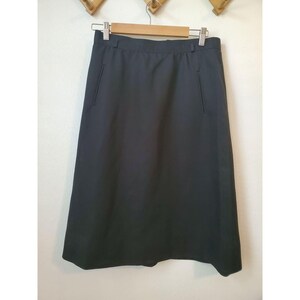 Vintage 60s Panther black a line midi career skirt basic ILGWU pockets secretary