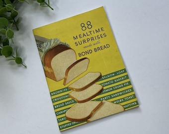 88 Mealtime Surprise Made With BOND BREAD 1931 Werbe-Kochbuchpapier – Retro-Küchendekor