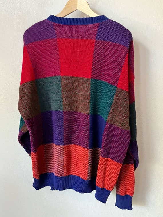 80s kid colorful abstract box pullover unisex swe… - image 2