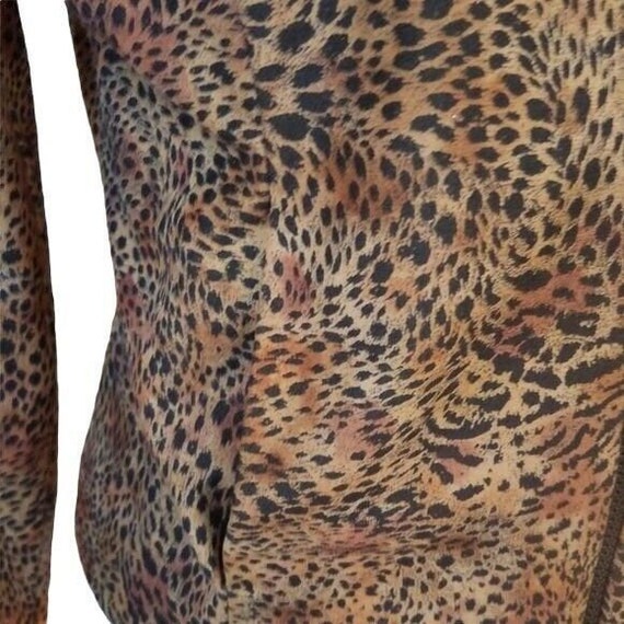 90s womens leopard print full zip jacket M/8 - image 7