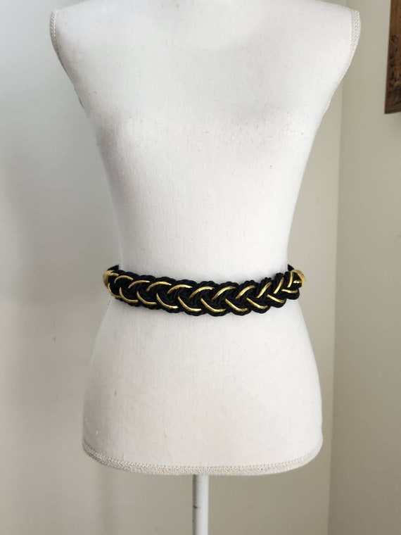 80s Vintage Pearl Shell Belt Braided