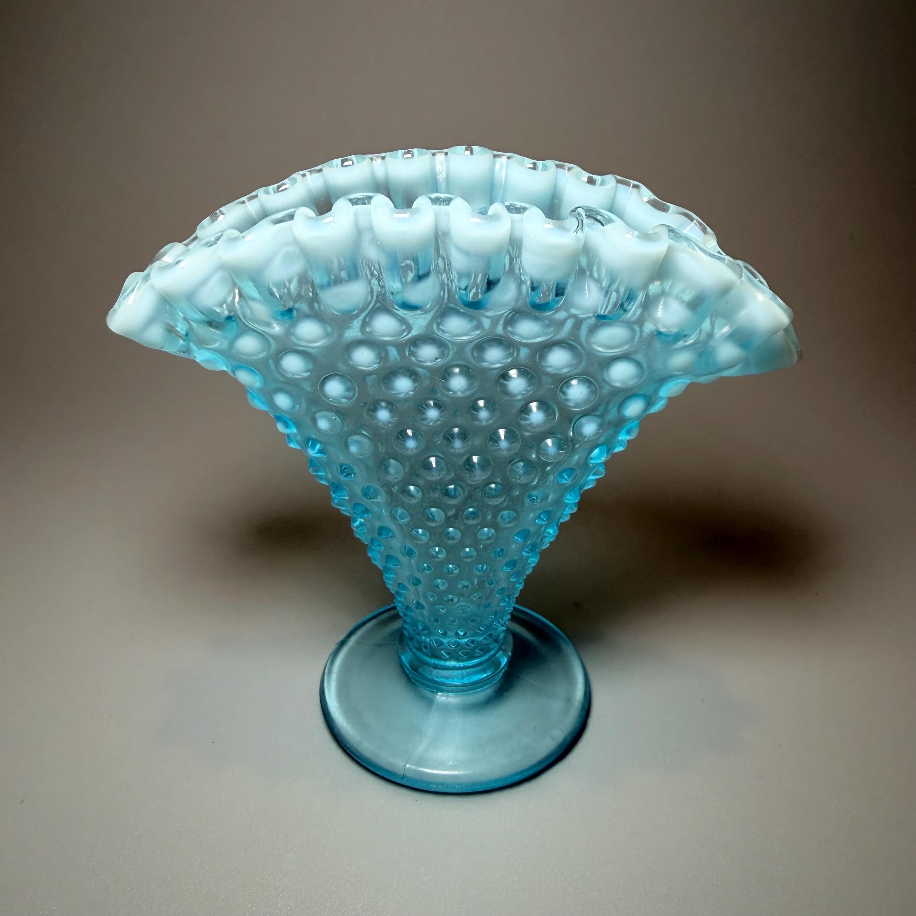Fenton Small Blue Hobnail Vase - Etsy