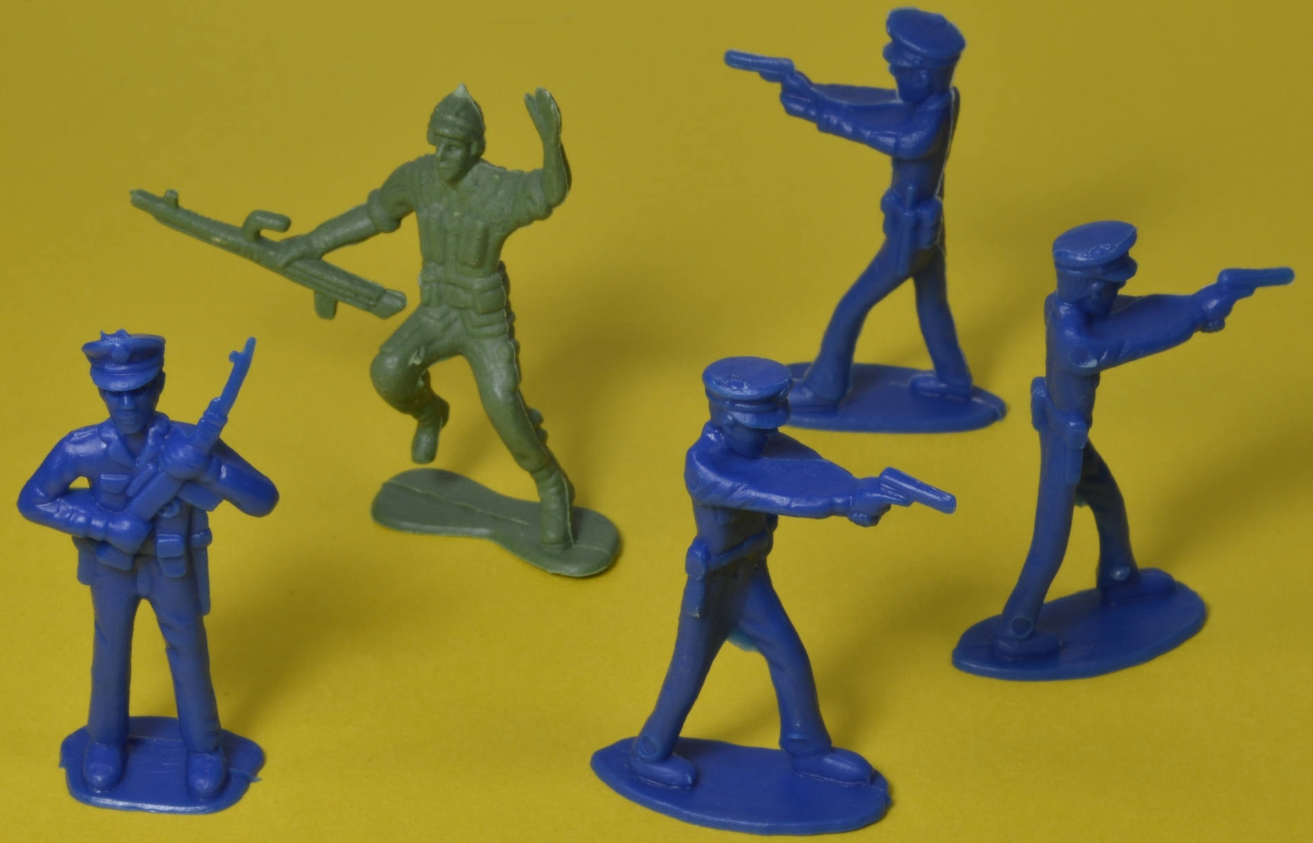 Blue Policemen Toys Green Plastic Army Guy Miniature Etsy