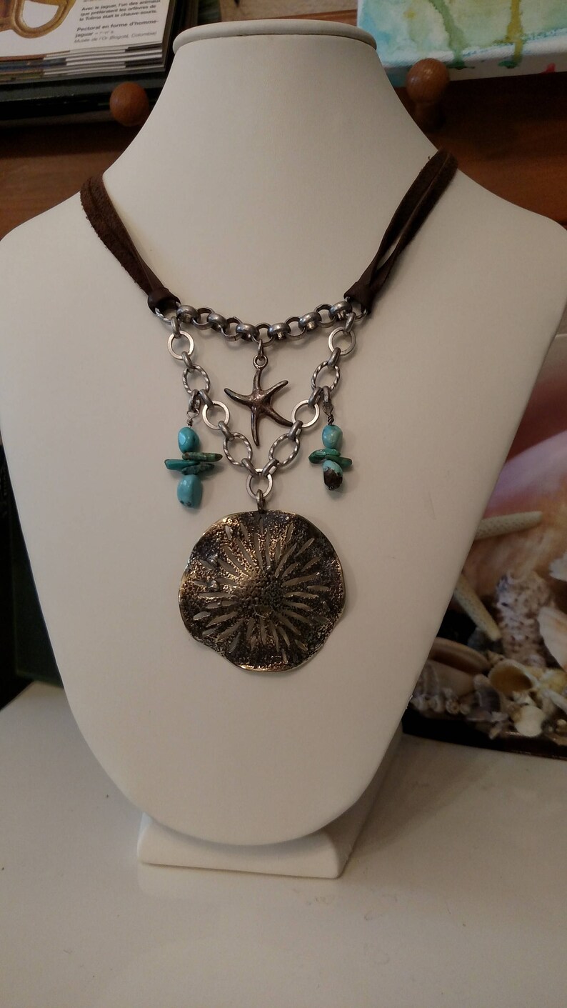 Leather Necklace with Silver Pendant