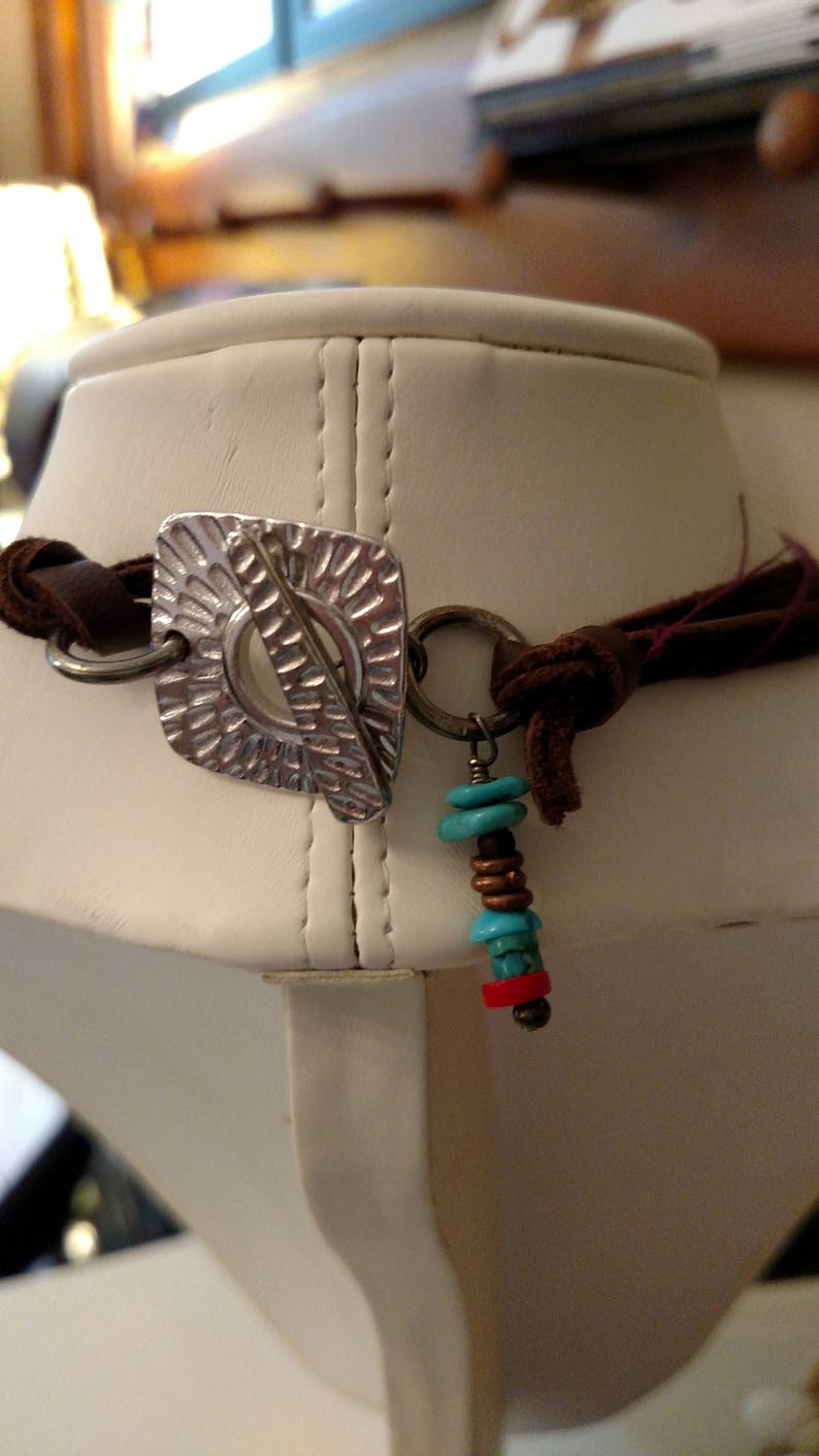 Leather Necklace with Silver Pendant