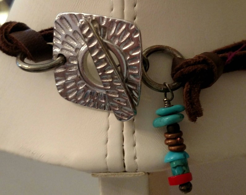 Leather Necklace with Silver Pendant