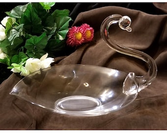 Duncan and Miller Pall Mall Swan Dish Large Elegant Crystal Bowl