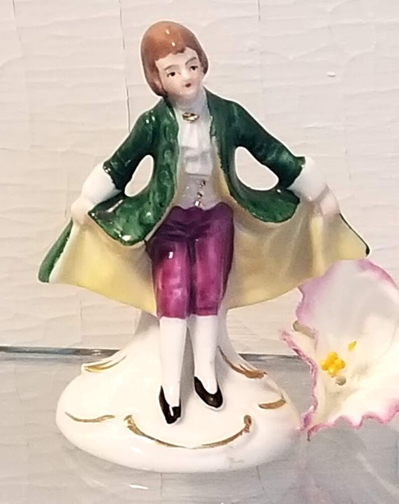 Gentleman Figurine 18th Century-style Miniature Porcelain Figure Made in Germany