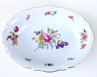 Bavarian Vegetable Bowl with Floral Sprays Mid Century Made In Germany