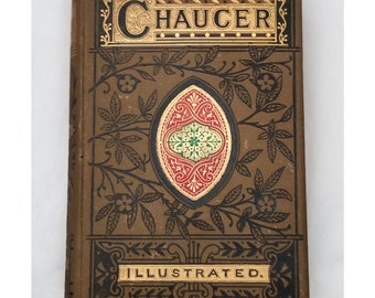 Antique Book The Canterbury Tales by Chaucer C. 1880 with Notes by Thomas Tyrwhitt