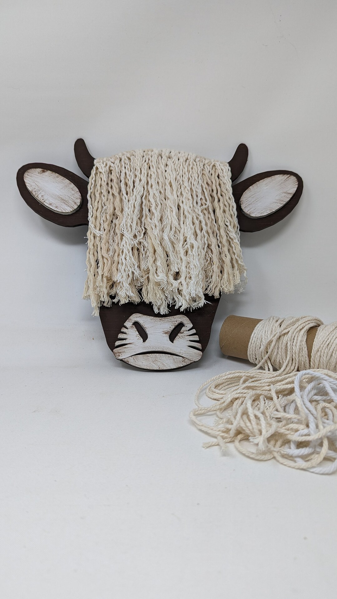 Highland Cow, Macrame, Wood, Frame, Wall Hanging - Etsy