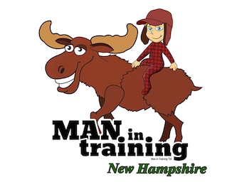 New Hampshire Moose Rider Organic T-Shirt, Baby Bodysuit, Youth T-Shirt, Gift Ideas