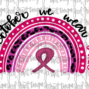 Pink Rainbow for Breast Cancer Awareness PNG for Sublimation or Print
