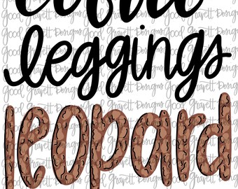 Coffee, Leggings, Leopard, Repeat PNG for Sublimation or Print