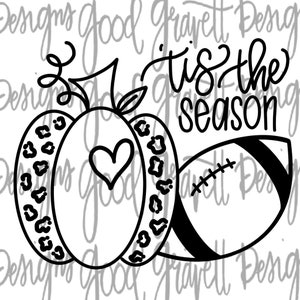 Tis the Season Pumpkin and Football PNG and SVG