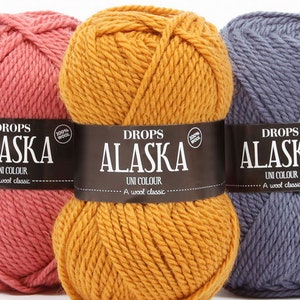 Drops alaska, drops wool, 10 ply aran yarn worsted weight wool, untreated yarn, drops yarn for hat sweaters mittens knitting yarn, pure wool