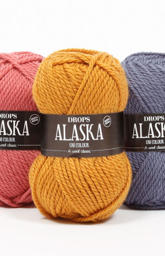 Drops Alaska, Drops Wool, 10 Ply Aran Yarn Worsted Weight Wool