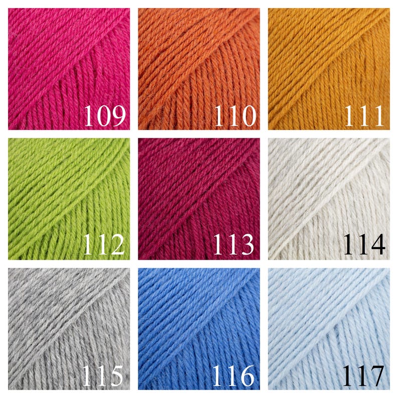Hilo para calcetines autorayado Drops Fabel, lana de 4 capas para tejer con dedos imagen 7