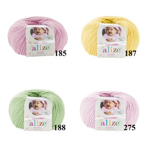 Alize Baby Wool, fil doux pour bébé, fil pour enfants, 50 g 175 m, fil de poids sport image 5