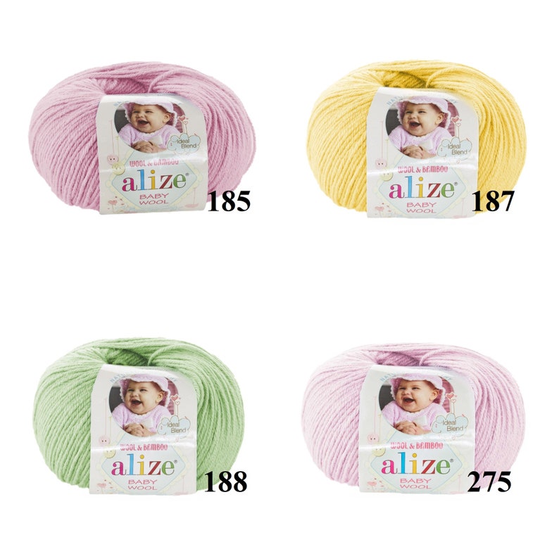 Alize Baby Wool, fil doux pour bébé, fil pour enfants, 50 g 175 m, fil de poids sport image 5