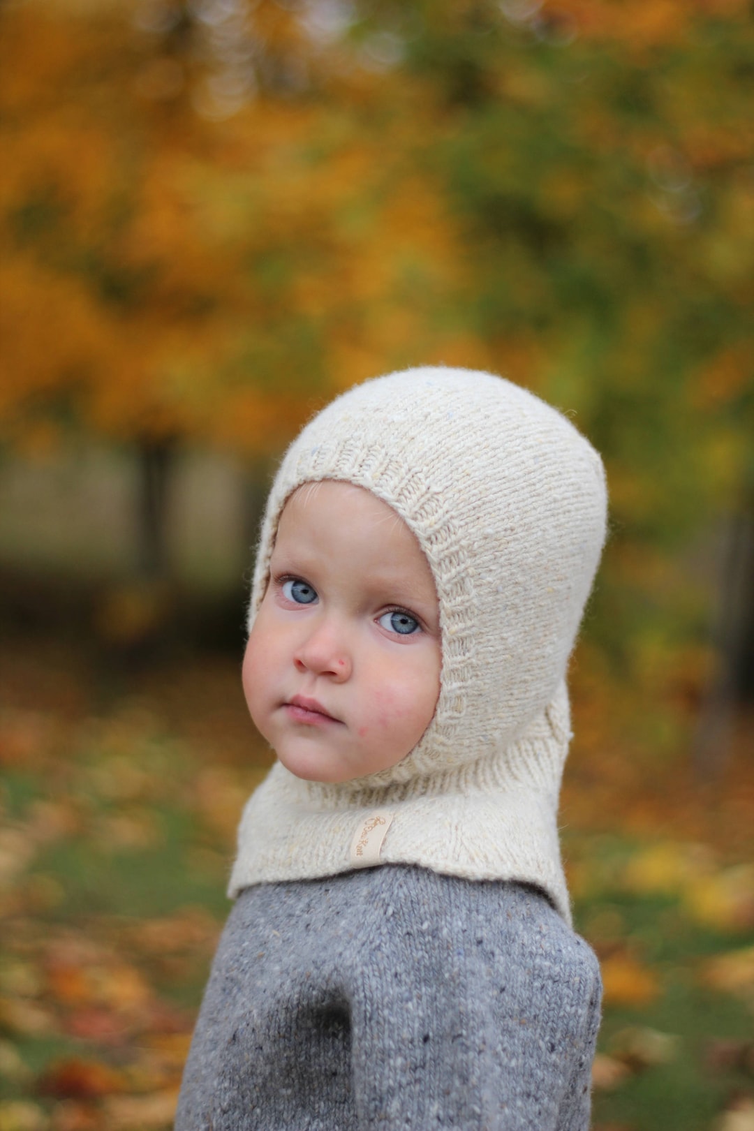 Cagoule Tricotés Enfant Bonnet avec écharpe Ensemble en Peluche