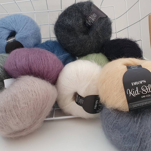 Drops Kid Silk, lace weight yarn, mohair and silk, super kid mohair, kid silk mohair