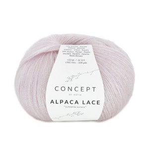 Concept by Katia Alpaca Lace, superfine alpaca and viscose yarn, lace wool, shiny yarn, 50 g - 300 m