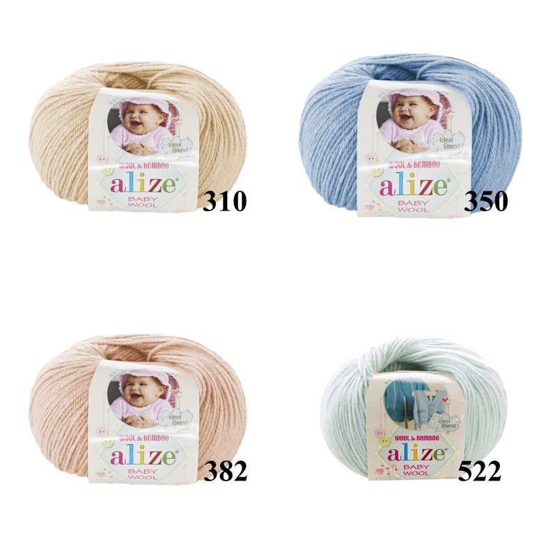 Alize Baby Wool, fil doux pour bébé, fil pour enfants, 50 g 175 m, fil de poids sport image 6