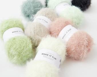 Rico Creative Make It Fur, 50 g - 350 m, Faux fur effect fiber for knitting, crochet and decorative accents