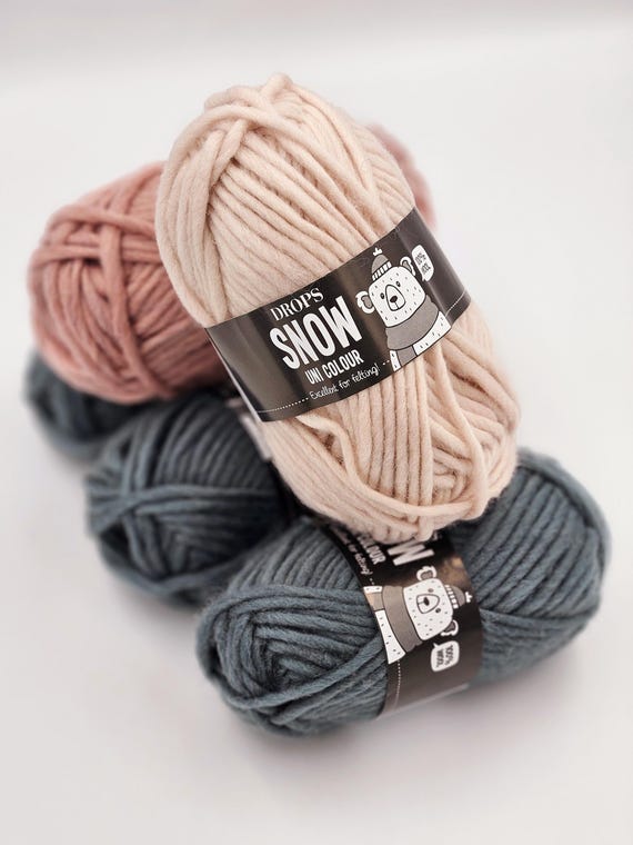 Drops Snow wool for felting, super bulky yarn, 50 g - 50 m, felting wool, winter yarn