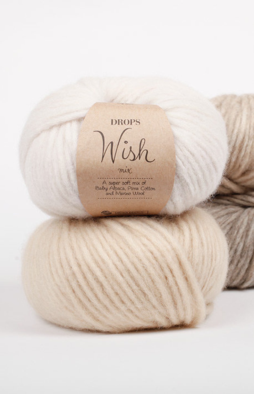 Super Bulky Alpaca, Drops Wish, Fluffy Wool for Chunky Accessories