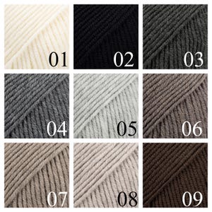 Drops Merino Extra Fine, lã merino extrafina com tratamento superwash, 8 fios de espessura worsted, fio para tricô suave para a pele, lã para bebês. imagem 5