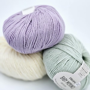 Drops baby merino, super wash pure extra fine merino wool, 5 ply sport weight wool, daily use yarn, gentle yarn for baby, knitting yarn image 1