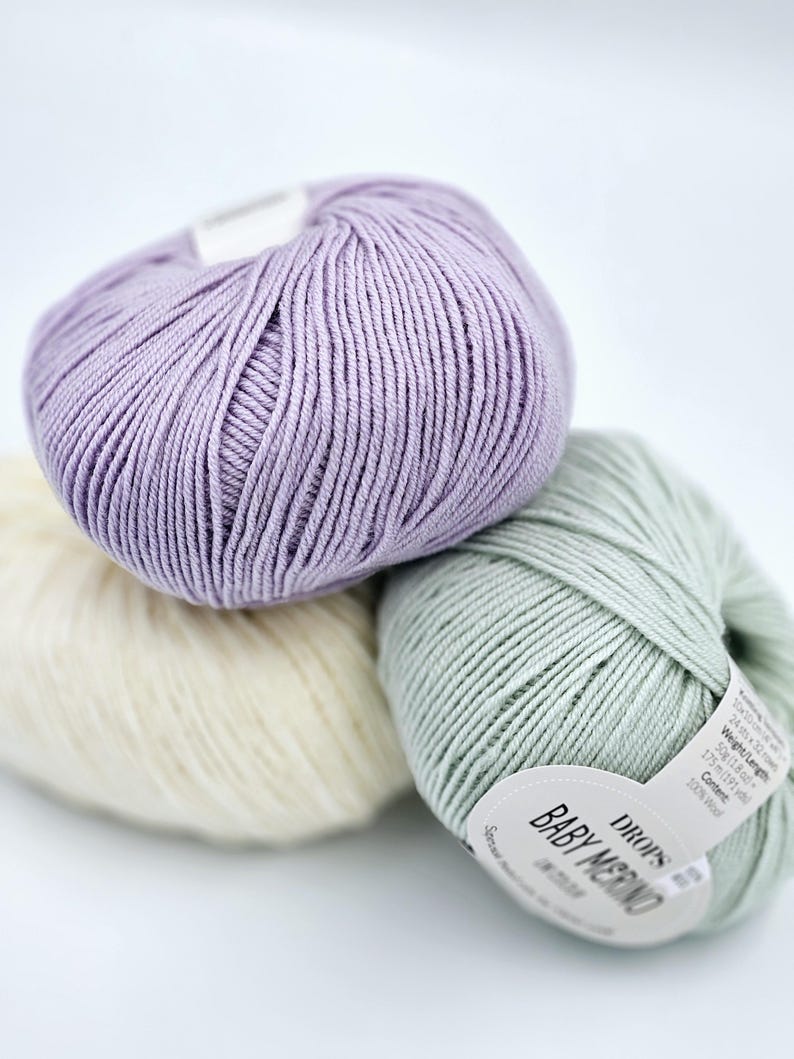Drops baby merino, super wash pure extra fine merino wool, 5 ply sport weight wool, daily use yarn, gentle yarn for baby, knitting yarn image 1