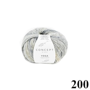 Concept by Katia Yoga, merino extrafine and cotton, DK worsted weight printed milrayas effect chainette yarn, chainette yarn, easy care yarn