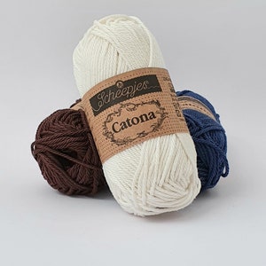 100% cotton yarn, 25 g - 62,5 m,mercerized cotton, Scheepjes Catona