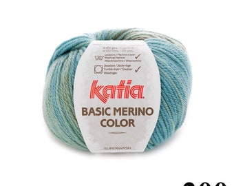 Katia Basic Merino color, merino superwash wool, sport weight merino, chromatic print wool, colorful merino, self stripe yarn