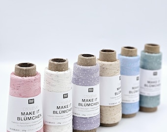 Rico Design Flower Sequin Yarn, Knitting Supplies, Rico Blümchen