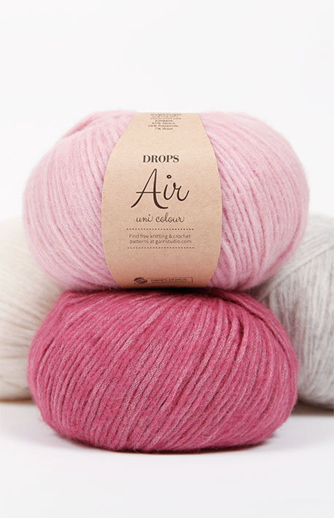 Drops Air Aran Weight Knitting Yarn Alpaca Yarn And Merino Etsy