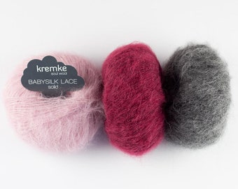 Kremke Soul Wool Babyzijde kant effen, alpacazijde, 25 g - 210 m, fijnste alpaca