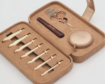 KnitPro Oasis Chunky Interchangeable Crochet Hook Set, Rose Gold Metal Hooks 5.5-10mm