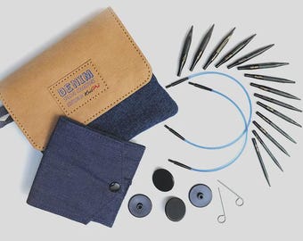 KnitPro Indigo Wood Mini Interchangeable needle set 2" 5 cm knitting needles gift