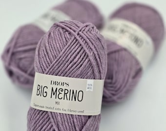 Aran Merino Garn, Merino Wollgarn Kammgarn, Drops Big Merino superwash extrafeine Merinowolle, weiche Wolle, Drops Garn, Drops Merinowolle