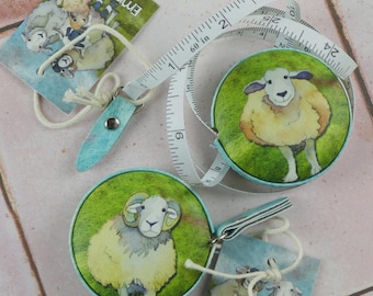 Emma Ball Felted Sheep Retractable Tape Measure, 1.5m Centimeters and Inches Sewing Tool