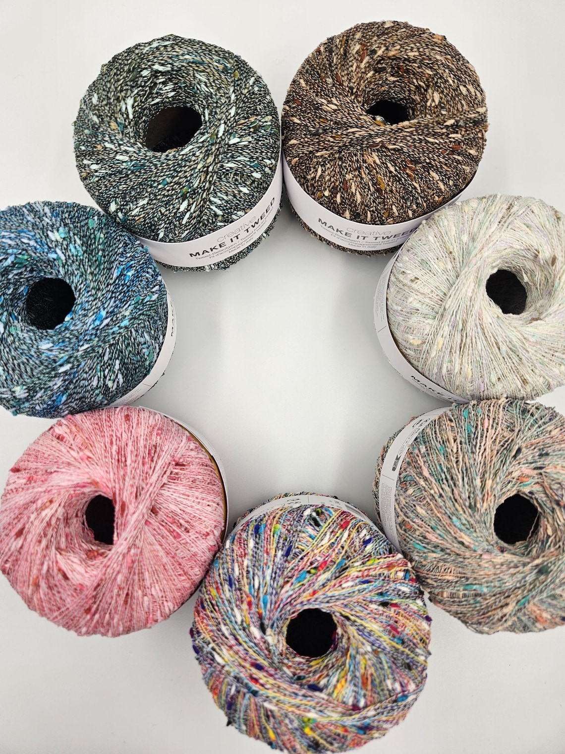 Decorative Yarn Rico Design Creative Make It Tweed, Colored Bubble Yarn ...