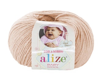 Alize Baby Wool, fil doux pour bébé, fil pour enfants, 50 g - 175 m, fil de poids sport
